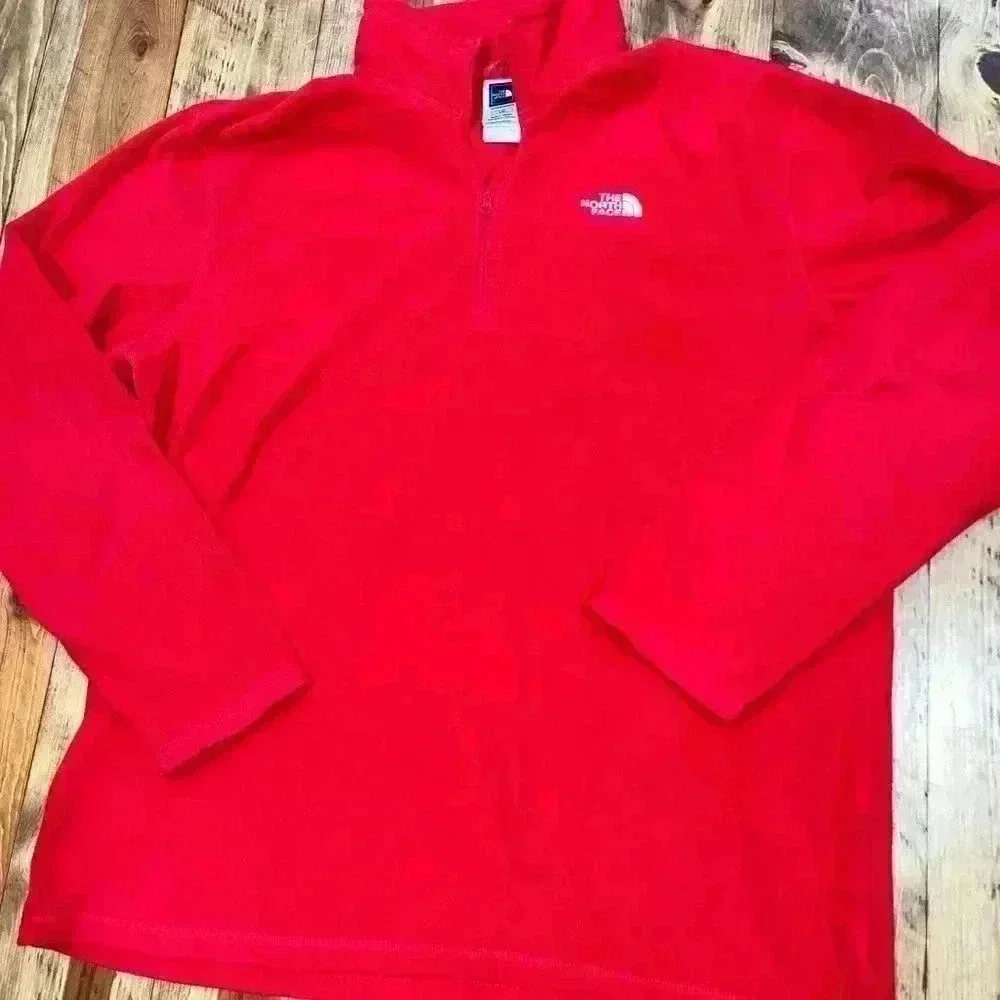 The North Face Polartech Red 1/4 zip fleece pullover